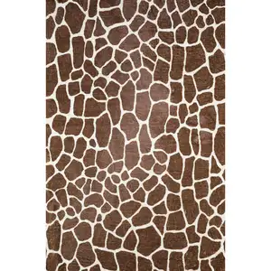 Photo of Brown Animal Print Shag Non Skid Area Rug
