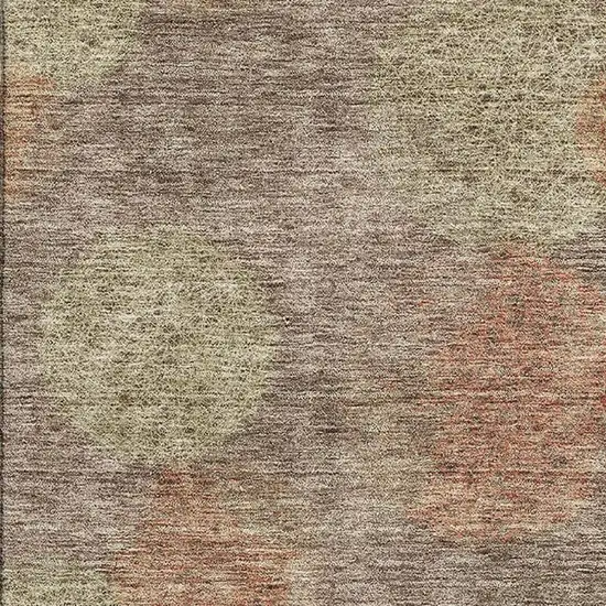 Brown Artichoke Green And Taupe Abstract Washable Area Rug With UV Protection Photo 3