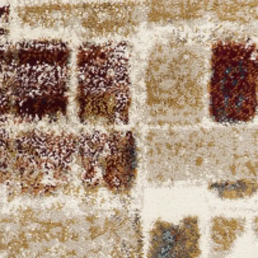 Natural And Brown Abstract Area Rug Photo 3