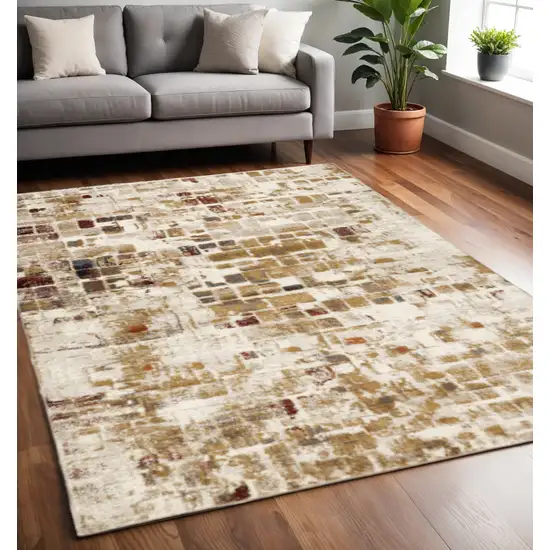 Natural And Brown Abstract Area Rug Photo 2