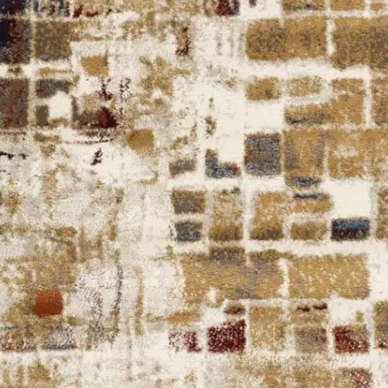 Natural And Brown Abstract Area Rug Photo 3