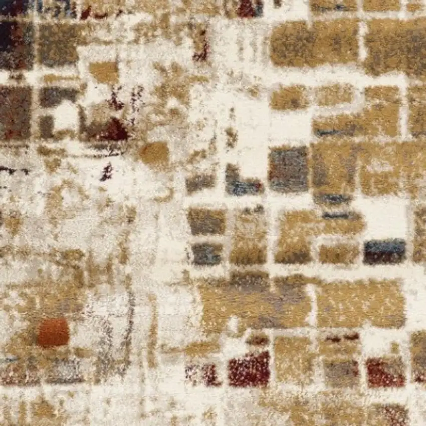 Natural And Brown Abstract Area Rug Photo 3