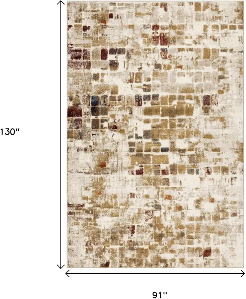 Natural And Brown Abstract Area Rug Photo 6