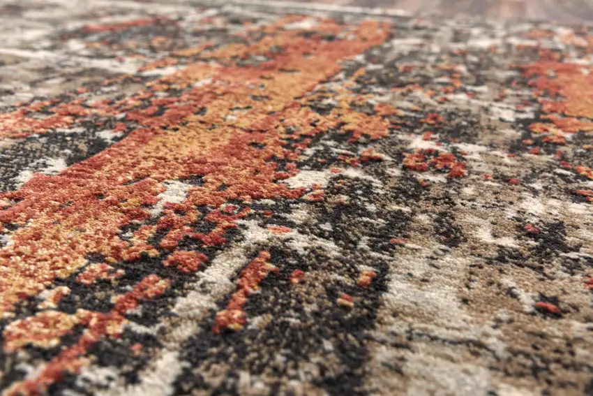 Brown Beige And Apricot New Zealand Lambs Wool Abstract Hand Carved Handmade Area Rug Photo 4