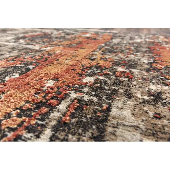 Brown Beige And Apricot New Zealand Lambs Wool Abstract Hand Carved Handmade Area Rug Photo 4