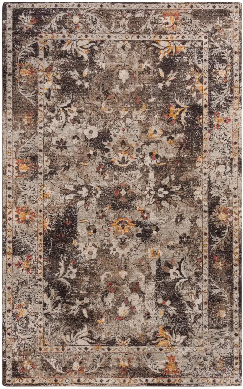 Brown Beige And Apricot New Zealand Lambs Wool Oriental Hand Carved Handmade Area Rug Photo 3