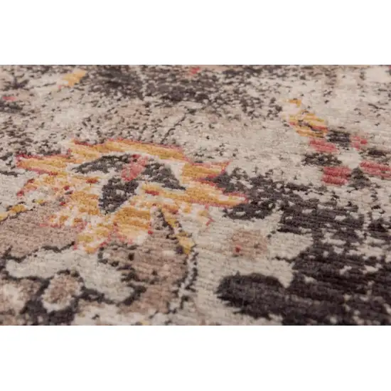 Brown Beige And Apricot New Zealand Lambs Wool Oriental Hand Carved Handmade Area Rug Photo 4