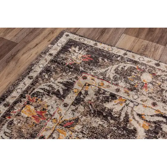 Brown Beige And Apricot New Zealand Lambs Wool Oriental Hand Carved Handmade Area Rug Photo 5