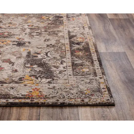 Brown Beige And Apricot New Zealand Lambs Wool Oriental Hand Carved Handmade Area Rug Photo 1