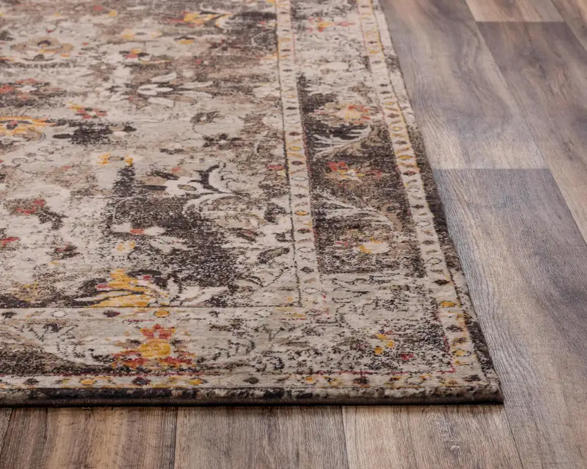 Brown Beige And Apricot New Zealand Lambs Wool Oriental Hand Carved Handmade Area Rug Photo 1