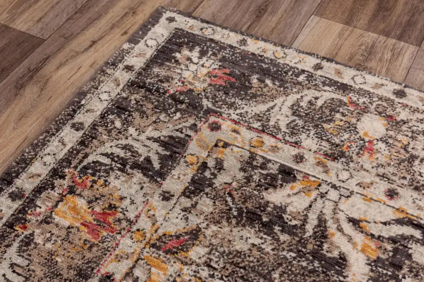 Brown Beige And Apricot New Zealand Lambs Wool Oriental Hand Carved Handmade Area Rug Photo 5