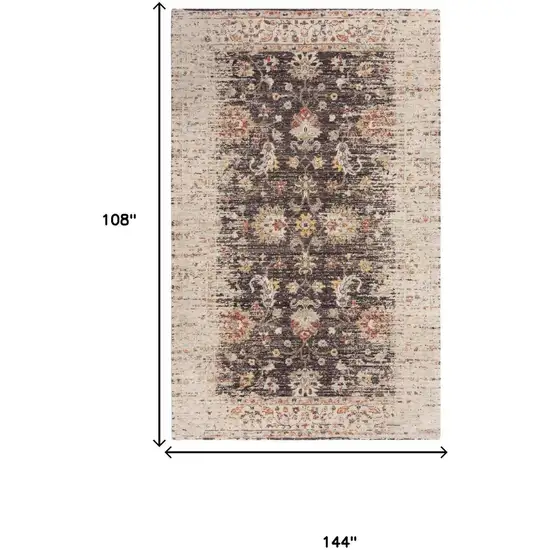 Brown Beige And Apricot New Zealand Lambs Wool Oriental Hand Carved Handmade Area Rug Photo 6