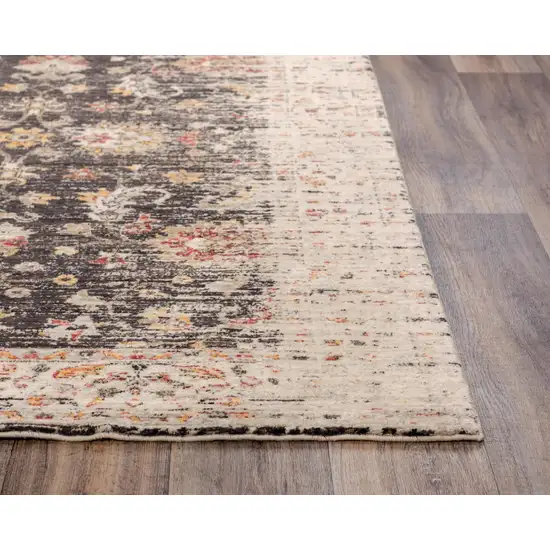 Brown Beige And Apricot New Zealand Lambs Wool Oriental Hand Carved Handmade Area Rug Photo 2