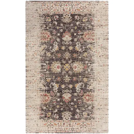 Brown Beige And Apricot New Zealand Lambs Wool Oriental Hand Carved Handmade Area Rug Photo 1