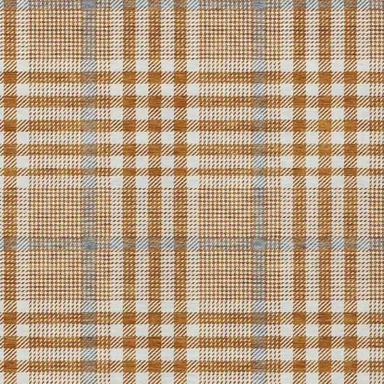 Brown Beige And Beige Plaid Washable Indoor Outdoor Area Rug Photo 5
