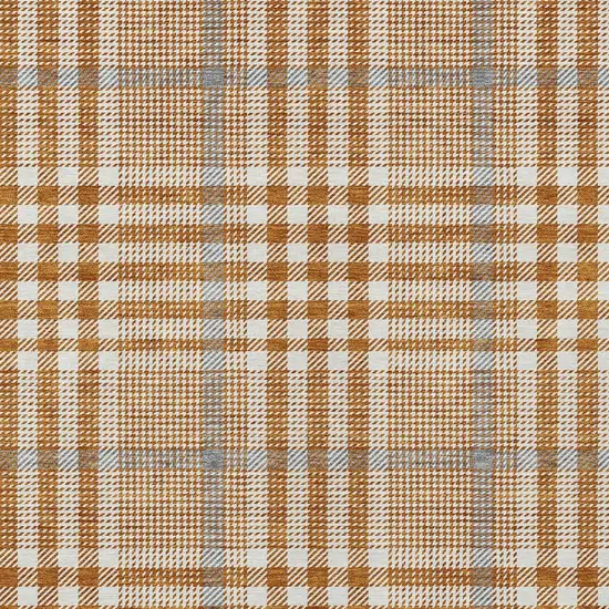 Brown Beige And Beige Plaid Washable Indoor Outdoor Area Rug Photo 5
