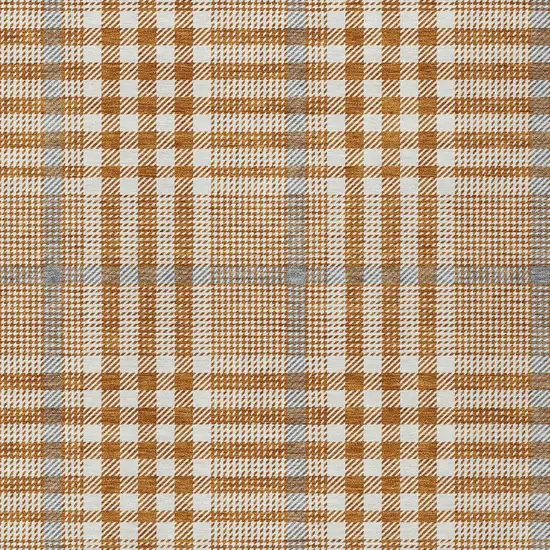 Brown Beige And Beige Plaid Washable Indoor Outdoor Area Rug Photo 5