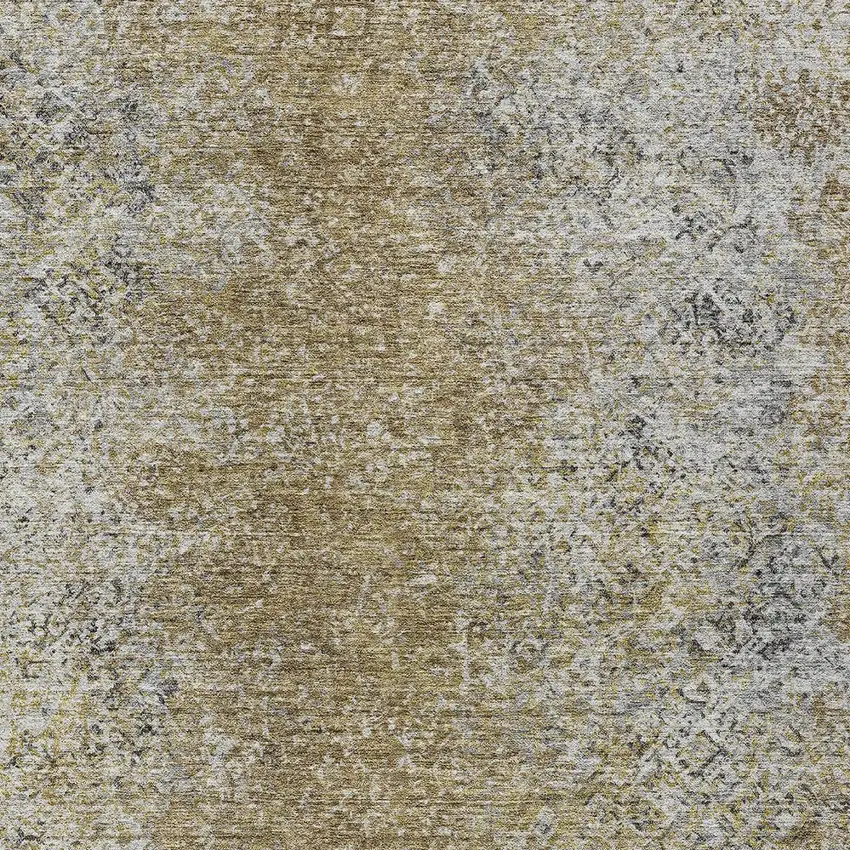 Brown Beige And Charcoal Oriental Washable Indoor Outdoor Area Rug Photo 6