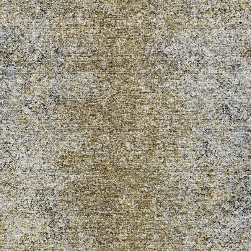 Brown Beige And Charcoal Oriental Washable Indoor Outdoor Area Rug Photo 6