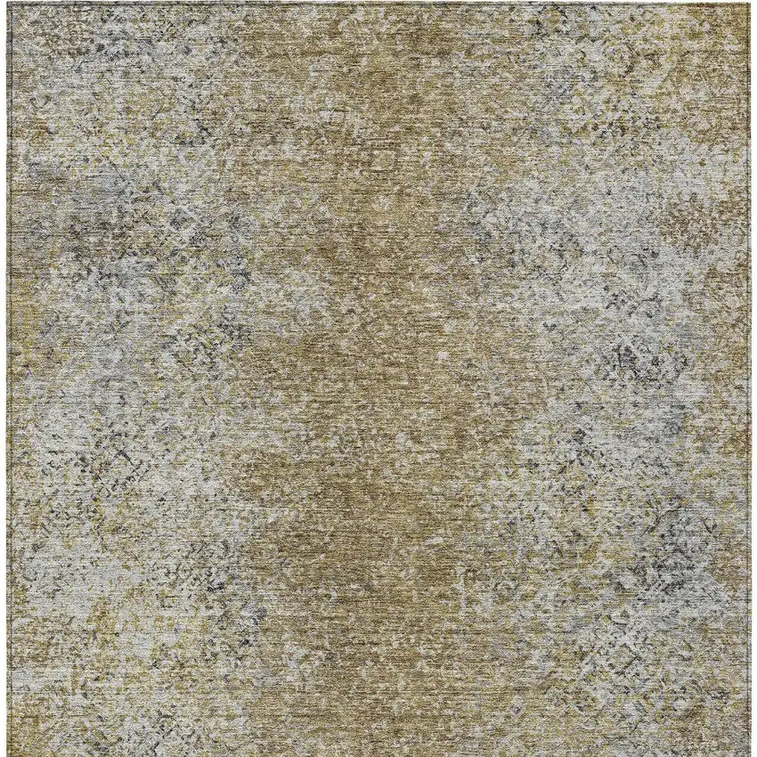 Brown Beige And Charcoal Oriental Washable Indoor Outdoor Area Rug Photo 6