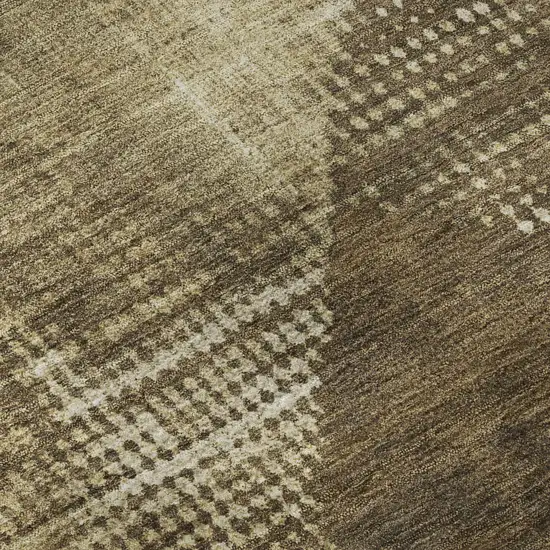 Brown Beige And Chocolate Diamond Washable Area Rug With UV Protection Photo 7