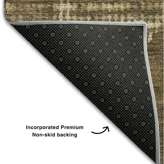 Brown Beige And Chocolate Diamond Washable Area Rug With UV Protection Photo 4