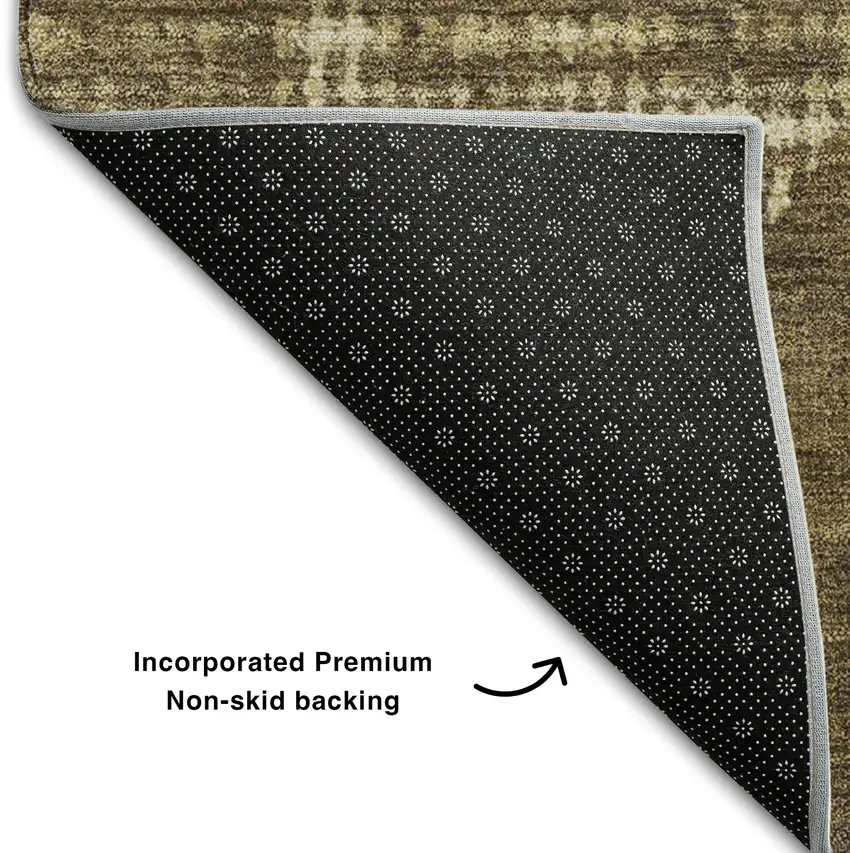 Brown Beige And Chocolate Diamond Washable Area Rug With UV Protection Photo 4