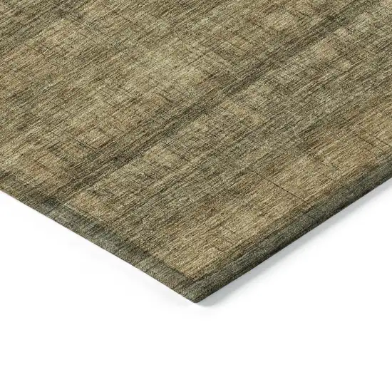 Brown Beige And Chocolate Striped Washable Indoor Outdoor Area Rug Photo 3