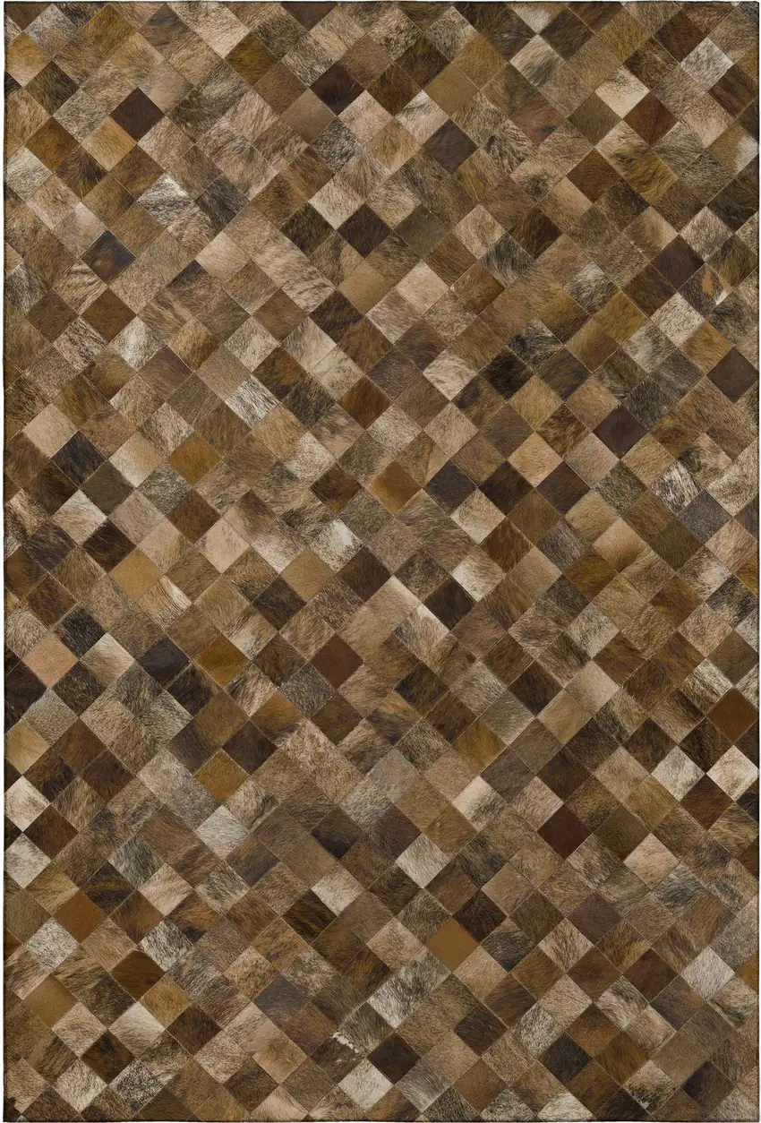 Brown Beige And Coffee Geometric Washable Area Rug With UV Protection Photo 2