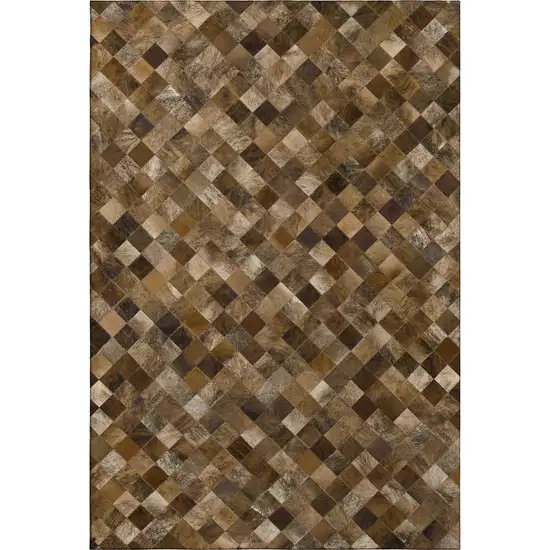 Brown Beige And Coffee Geometric Washable Area Rug With UV Protection Photo 2