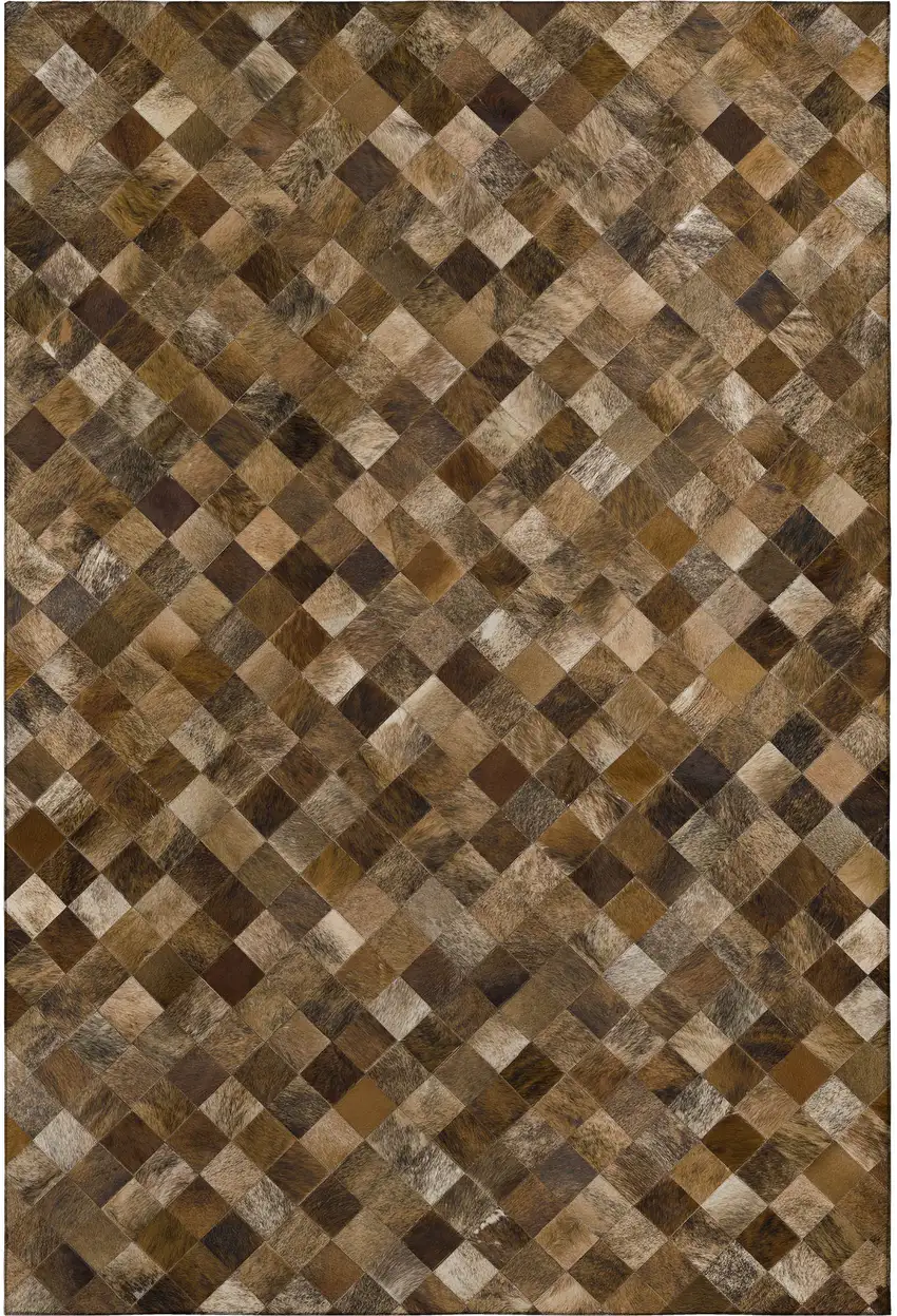 Brown Beige And Coffee Geometric Washable Area Rug With UV Protection Photo 4
