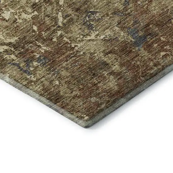 Brown Beige And Copper Diamond Washable Area Rug With UV Protection Photo 8