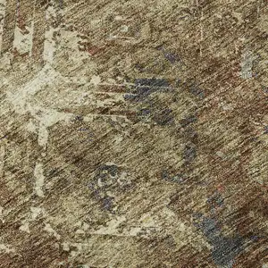 Photo of Brown Beige And Copper Diamond Washable Area Rug With UV Protection