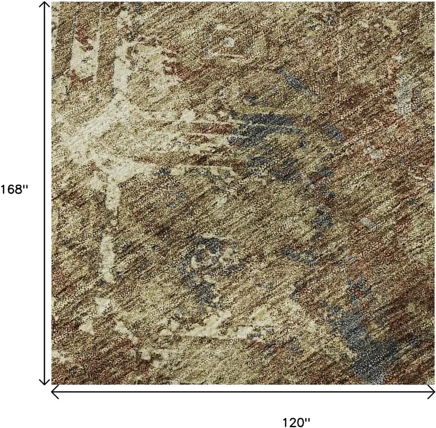 Brown Beige And Copper Diamond Washable Area Rug With UV Protection Photo 9