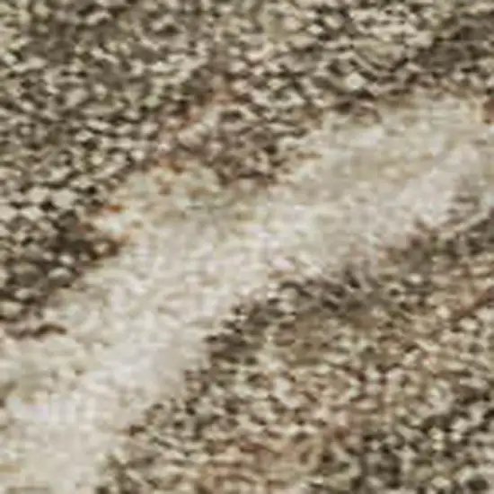 Brown Beige And Copper Floral Washable Area Rug With UV Protection Photo 2