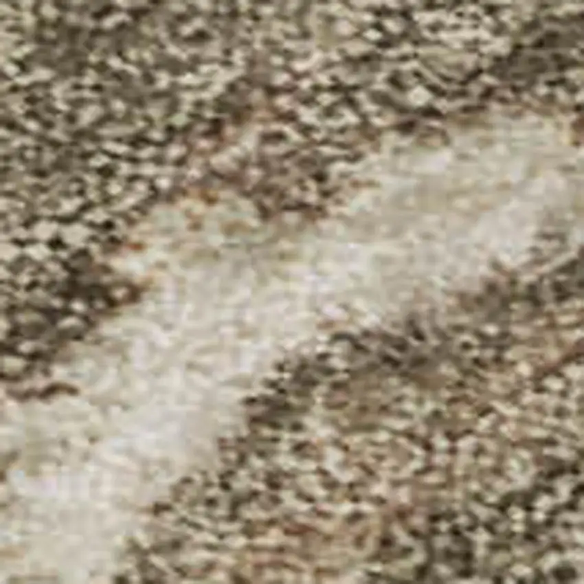 Brown Beige And Copper Floral Washable Area Rug With UV Protection Photo 2