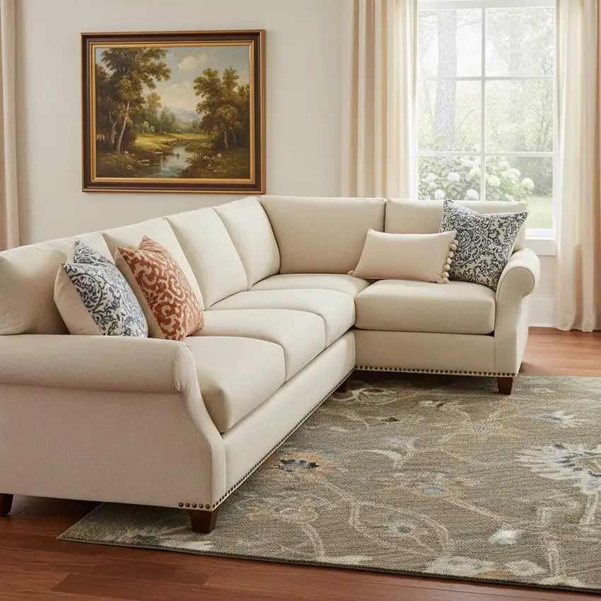 Brown Beige And Copper Floral Washable Area Rug With UV Protection Photo 2