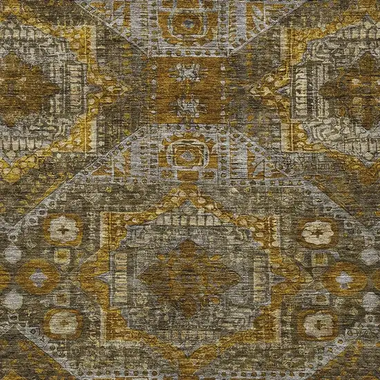 Brown Beige And Copper Moroccan Washable Indoor Outdoor Area Rug Photo 3