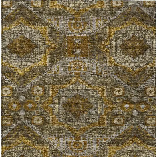 Brown Beige And Copper Moroccan Washable Indoor Outdoor Area Rug Photo 4