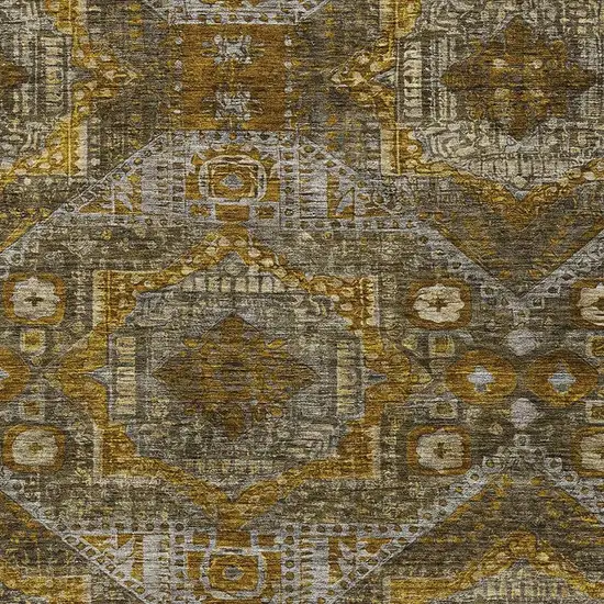 Brown Beige And Copper Moroccan Washable Indoor Outdoor Area Rug Photo 4