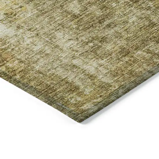Brown Beige And Gold Abstract Washable Indoor Outdoor Area Rug Photo 4
