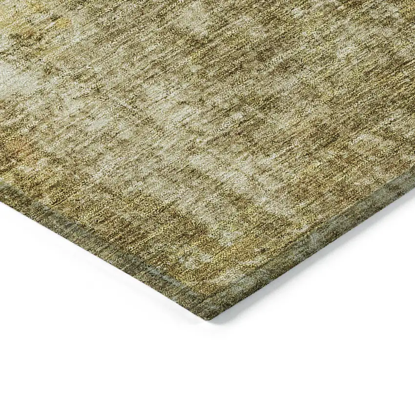 Brown Beige And Gold Abstract Washable Indoor Outdoor Area Rug Photo 4