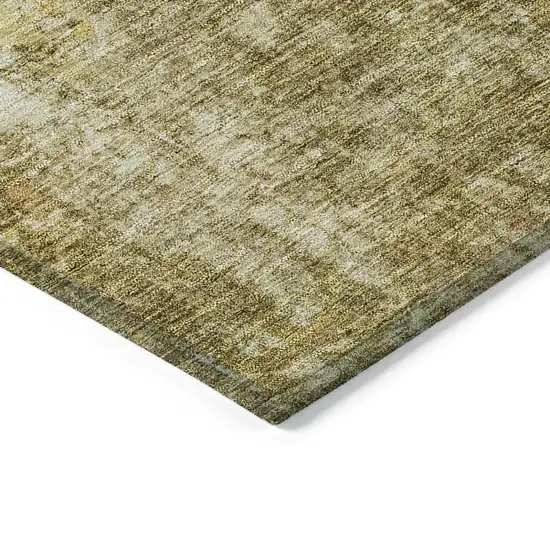 Brown Beige And Gold Abstract Washable Indoor Outdoor Area Rug Photo 4