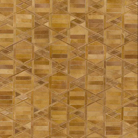 Brown Beige And Gold Geometric Washable Area Rug With UV Protection Photo 4