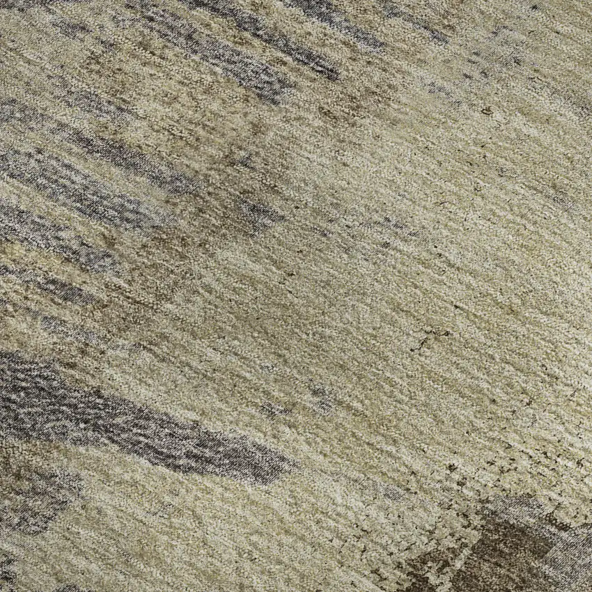 Brown Beige And Gray Abstract Washable Area Rug With UV Protection Photo 2