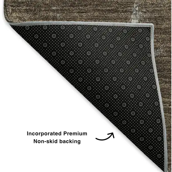 Brown Beige And Gray Abstract Washable Area Rug With UV Protection Photo 5