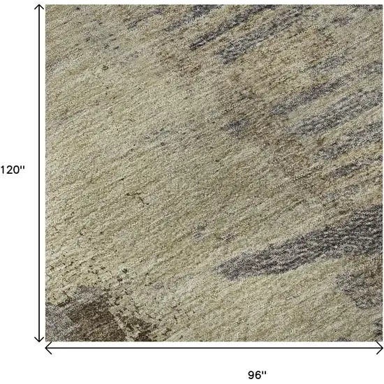 Brown Beige And Gray Abstract Washable Area Rug With UV Protection Photo 8