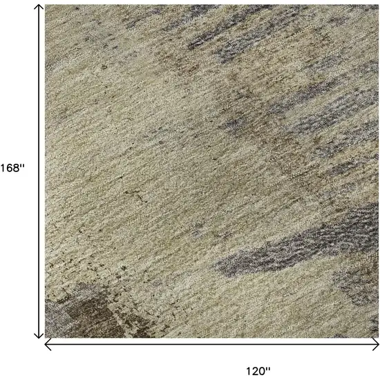 Brown Beige And Gray Abstract Washable Area Rug With UV Protection Photo 8