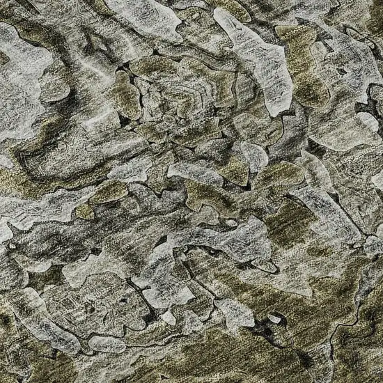 Brown Beige And Gray Abstract Washable Area Rug With UV Protection Photo 9