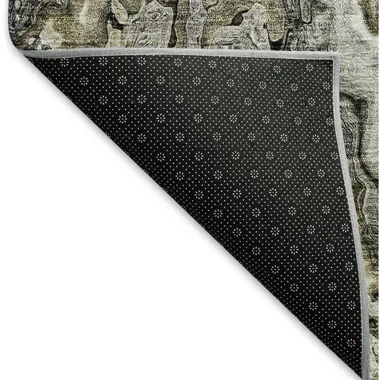 Brown Beige And Gray Abstract Washable Area Rug With UV Protection Photo 7